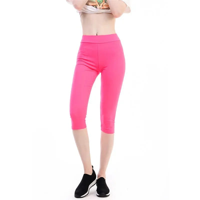 Women's Leggings High Waisted Capri Leggings No Pockets For Women Yoga Pants Workout Capri Pants