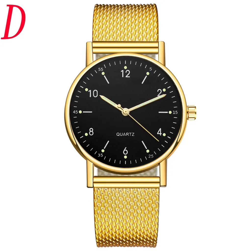 Women'S High-End Quartz Watch Casual Non-Waterproof Stainless Steel Luminous Dial Leather Steel Ladies Watch Luxury Fashion