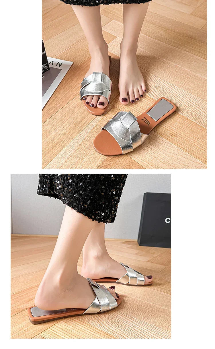 Designer Woman Flat Slippers 2025 Luxury Designer Sandals Casual Bottom Slippers Summer Women Sandals New Shoes for Women