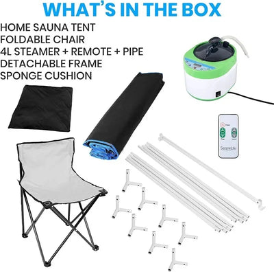 Full Size Personal Steam Sauna Set for Home, Portable 1 Person Full Body Steam Spa for Relaxation, Detox Therapy