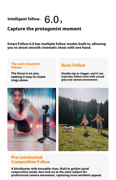 DJI Osmo Pocket 3 Handheld PTZ Smart Travel with An Inch Pocket PTZ Camera Handheld Vlog Camera Outdoorl Gifts