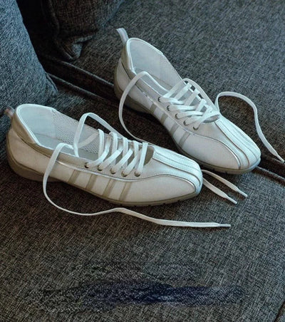 Women's lace-up retro casual ballet style flats Comfortable lightweight sneakers