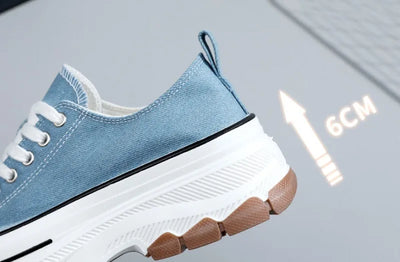 Fashion Designer Women Canvas Shoes Summer New High Platform Sneakers Female Casual Tennis Shoe Increase All-match Zapatos Mujer