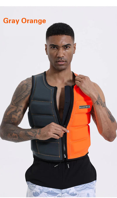 Adult Life Jacket Wake Surfing Impact Vest CE Approved Neoprene Life Jacket Wakesurf Comp Vest surf Watersports Activities