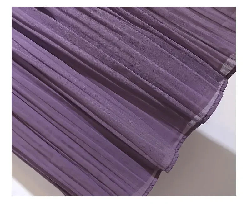 Purple Dresses for Women 2024 Woman Dress Midi Silk Satin Chiffon Clothes New Features of Sale Outfits Fashion Retro Hot X Xxl G