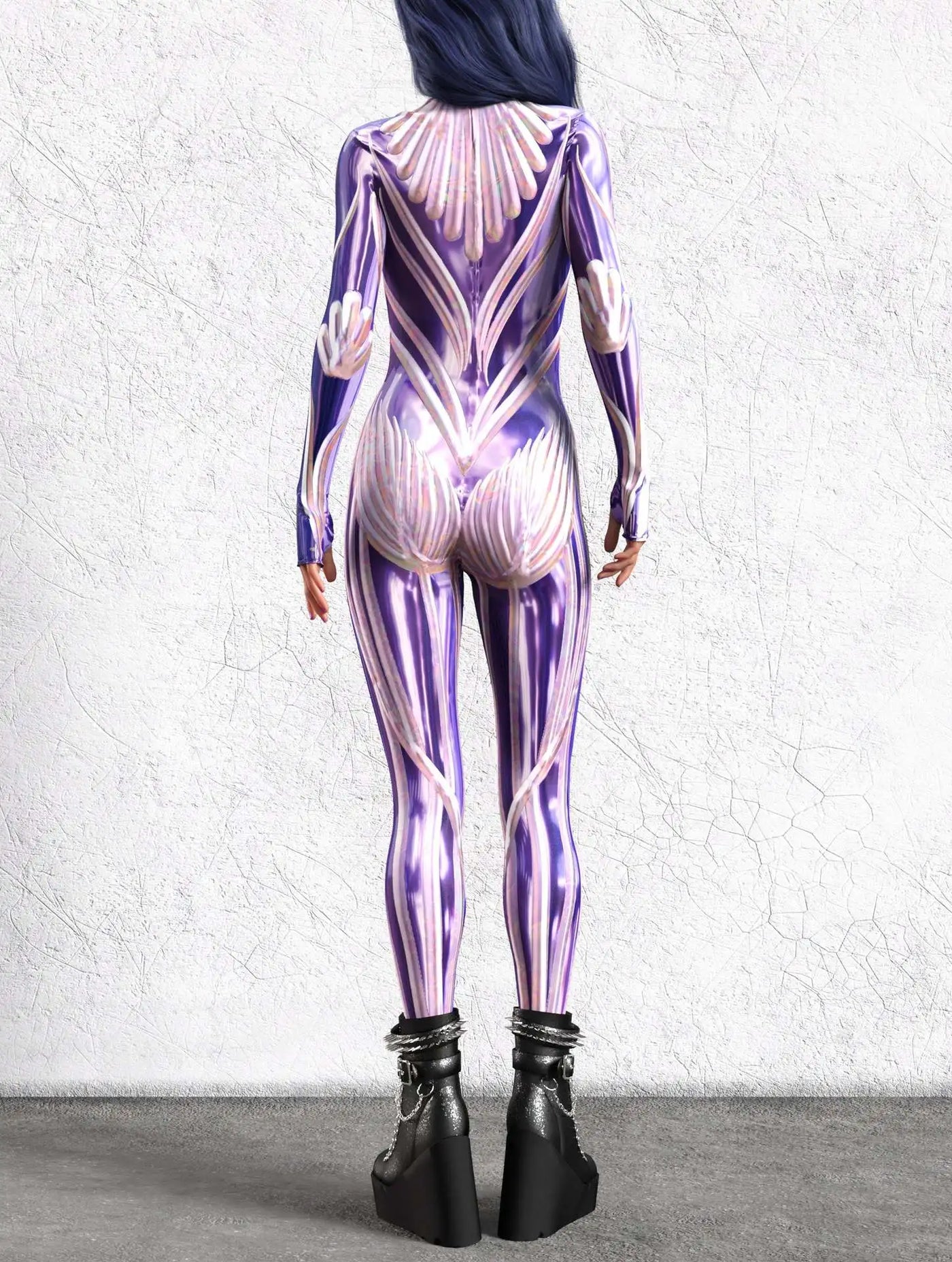 Women Sexy Tight Jumpsuit Holiday New Year Party Cosplay Costume Christmas Shows Bodysuit Performance Zentai Front Zipper
