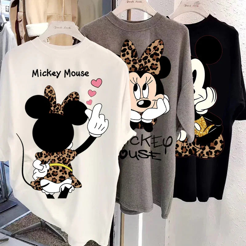 Kawaii Women T-Shirts Mickey Anime Blouses Clothing Graphic Clothes Harajuku Oversized T Shirt Womens Tops Y2k