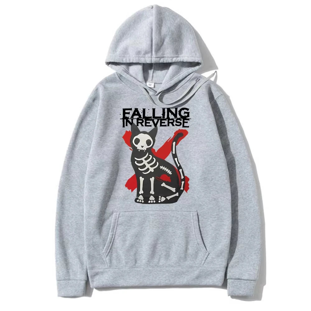 Men's and women's casual sweatshirts fall on reverse cat graphics hooded retro street wear cotton spring and summer new models