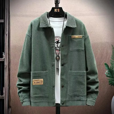Man Suits and Blazers Black Corduroy Jacket for Men Single Breasted Fashion 2024 Elegant Coats Classic Casual High Quality New