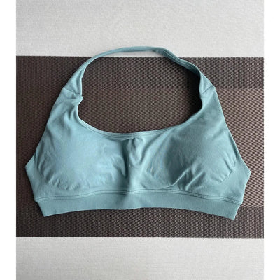Sports Bra  Seamless Halter Neck Strap Bra Open Back Fitness Yoga Top Bras Support Women Workout Gym Crop Top