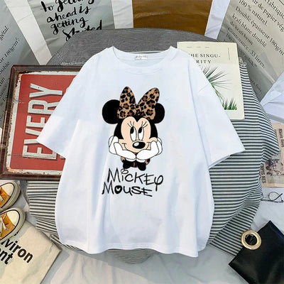 Kawaii Women T-Shirts Mickey Anime Blouses Clothing Graphic Clothes Harajuku Oversized T Shirt Womens Tops Y2k