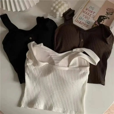 Women's Y2K Cropped Tops with Bra Pads Summer Corset
