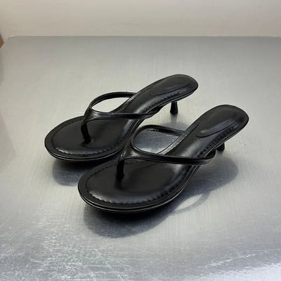 2025 Female Slip On Footwear Fashion Shallow Women Low Heel Sandals Shoes Slingbacks Pointed Toe Ladies Heeled Sandals Shoes - Elanique