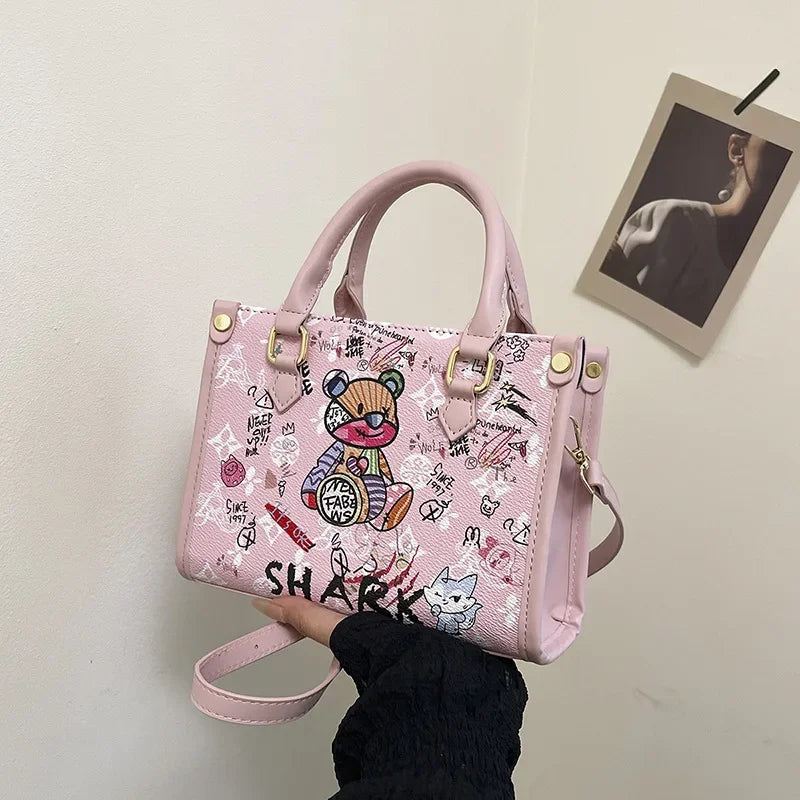 2025 Designer-Inspired Doodle Handbag - Women's Elegant Shoulder Tote, Spacious Summer Crossbody Purse with Top Handle - Elanique