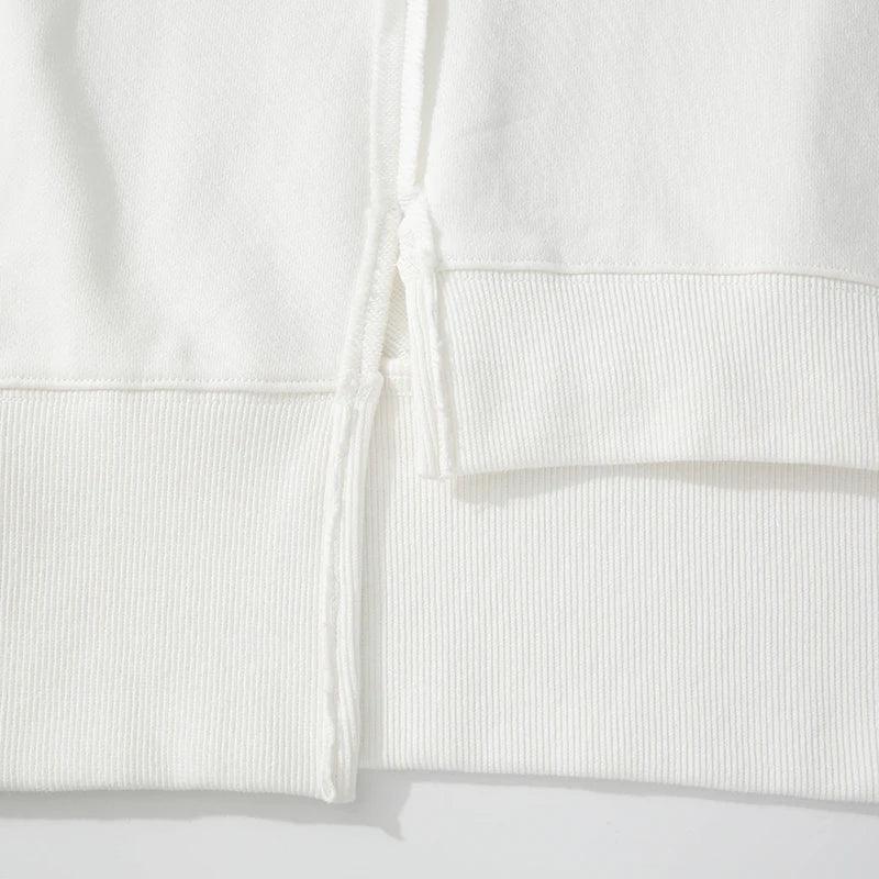 Oversized 100% Cotton Women Sweatshirts Long Sleeve Patchwork Open Side Streetwear Harajuku Pullovers Autumn Clothes For Women