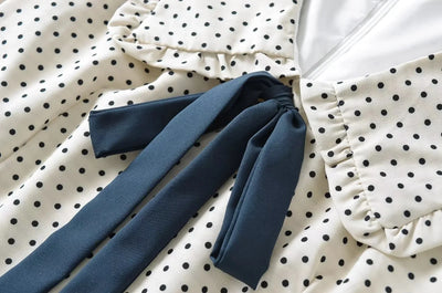 Luxury Dresses Women 2025 Summer Short Dress Sexy Frenchy Mini Dress Short Puff Sleeve Mini Dress With Bow Detail Dots Print