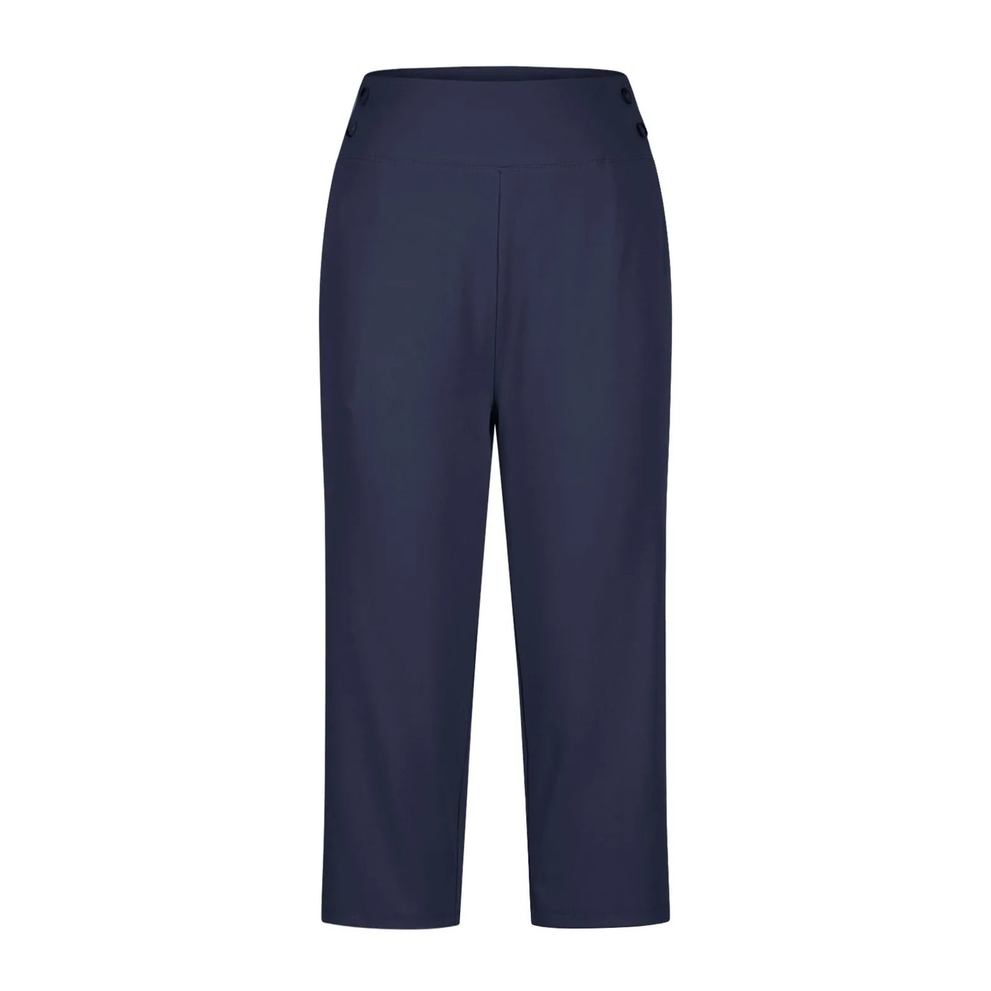 Women Elastic High Waist 3/4 Pant Casual Active Fit Wide Capris Leg Pants Trousers With Pockets Pants Woman брюки женские