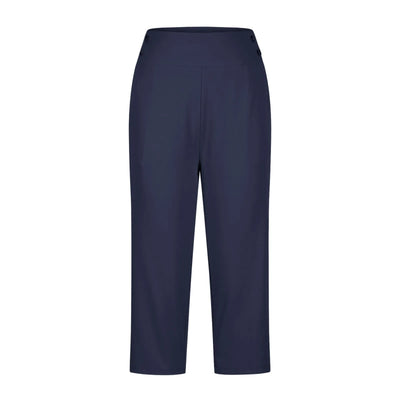 Women Elastic High Waist 3/4 Pant Casual Active Fit Wide Capris Leg Pants Trousers With Pockets Pants Woman брюки женские