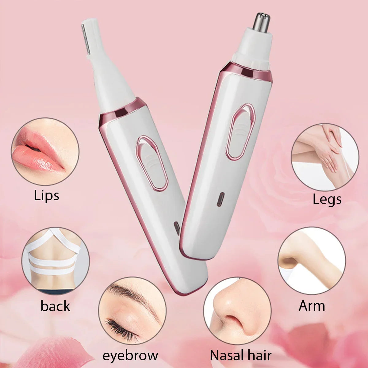 4in1 Electric Epilator Lady Shaver Body Arm Leg Hair Removal Device Painless Cordless Eyebrow Trimmer Women Razor USB Charging