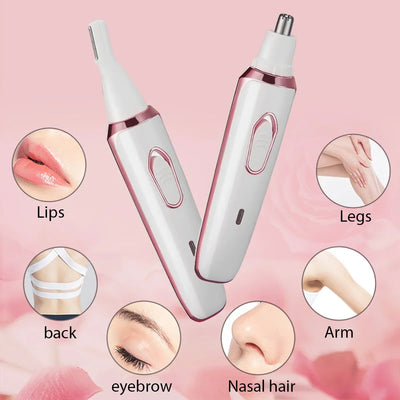 4in1 Electric Epilator Lady Shaver Body Arm Leg Hair Removal Device Painless Cordless Eyebrow Trimmer Women Razor USB Charging