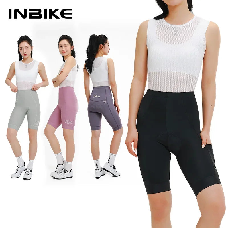 INBIKE 2025 Women's Cycling Shorts Summer Bicycle Pants Tights High Elasticity Biker Short Woman with Pockets Cycling Clothing