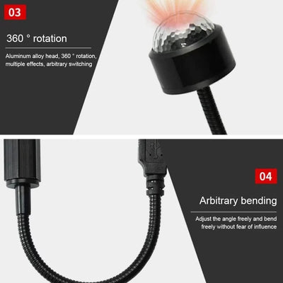 Mini LED Car Roof Star Night Light Projector Atmosphere Galaxy Lamp USB Decorative Adjustable for Auto Roof Room Ceiling Decor