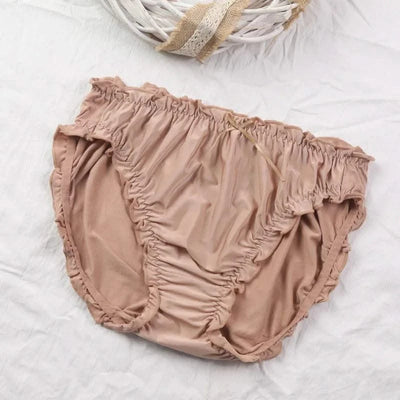 Large Size Mid Waist Panties For Women Ladies Breathable Underwear Briefs Elastic Comfortable Sexy Ruffles Underwear Lingerie