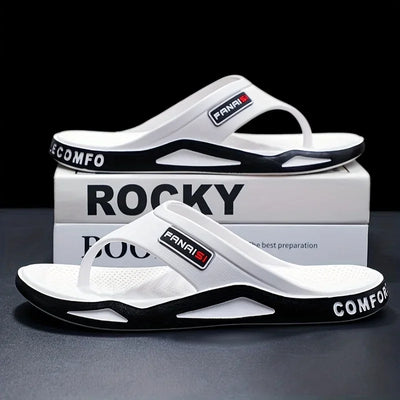 1 Pair Beach Sandals Shower Shoes Men'S Stylish Lightweight Flip-Flops Comfortable Thong Sandals Camping Casual Attire - Elanique