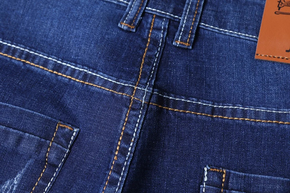 Men's Jeans Straight Leg Loose Elastic Business Casual Daily Versatile Men's Denim Pants 2025 New Outer Wear Men's Jeans Can Be Worn in All Seasons