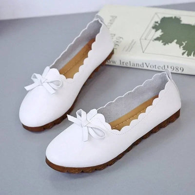 Non Slip Women's Flat Shoes With Bow Moccasins Ladies Footwear High Quality Fashion Elegant Dress Chic Point Luxury Brand