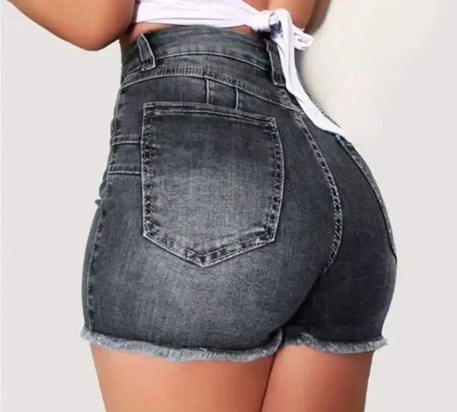 Slim Fit Elastic Jeans Shorts Breathable Comfortable Thin Denim Fashionable Comb Short Hair Design Women's Summer Shorts