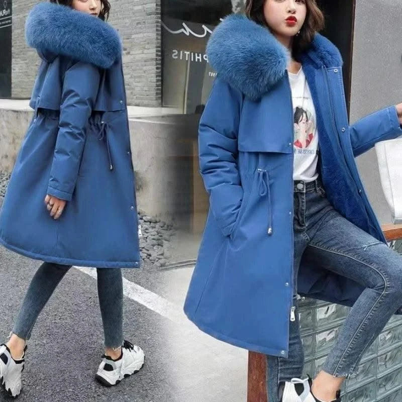 Women's Winter Hodded Fleece Padded Jacket Windbreaker Office Lady In Coats & Jackets Outerwear