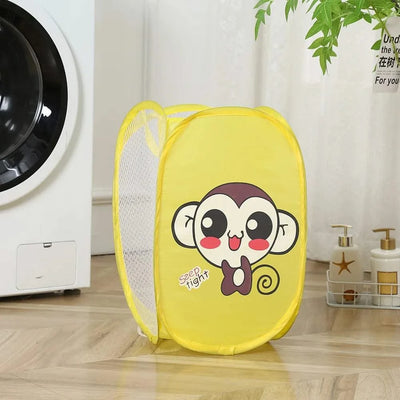 Home essential  Dirty Clothes Folding Storage Basket Household Childrens Toy Storage Box Open Mesh Sorting Basket