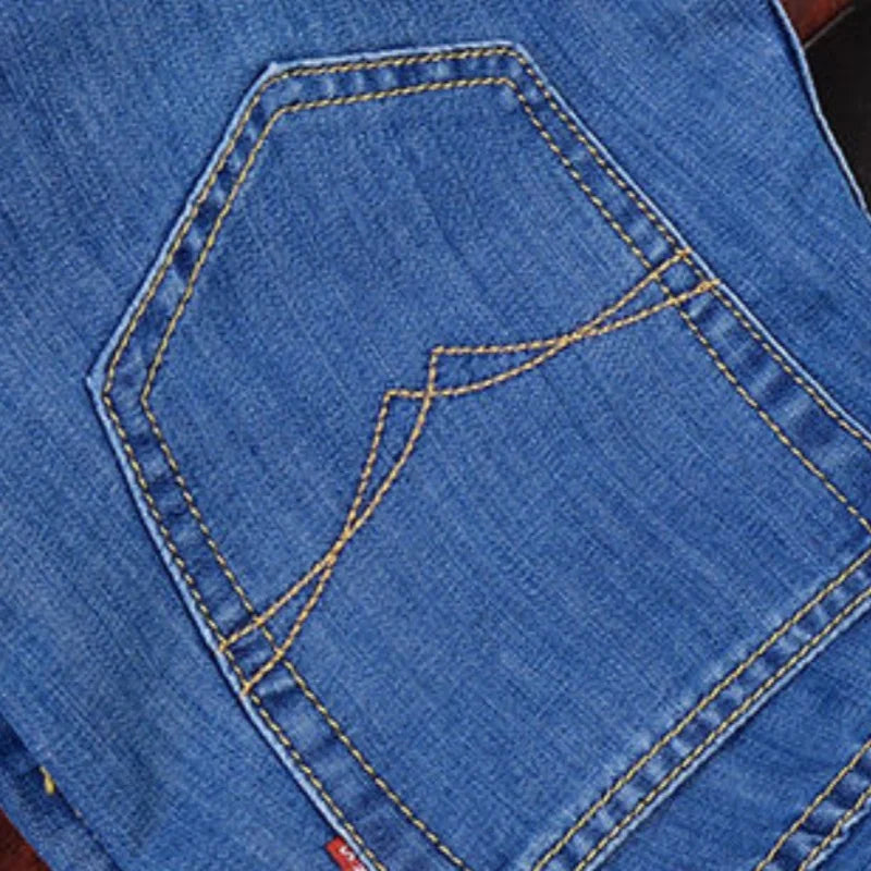 2025 New Business Men's Jeans Casual Comfortable Straight Stretch Fashion Classic Premium Blue Black Denim Pants Large Pants