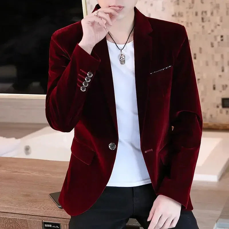 Male Blazer Slim Fit Men's Suit Jackets Single Breasted Thin Party Coat Casual Fashion 2024 Luxury Designer Fashionable Summer