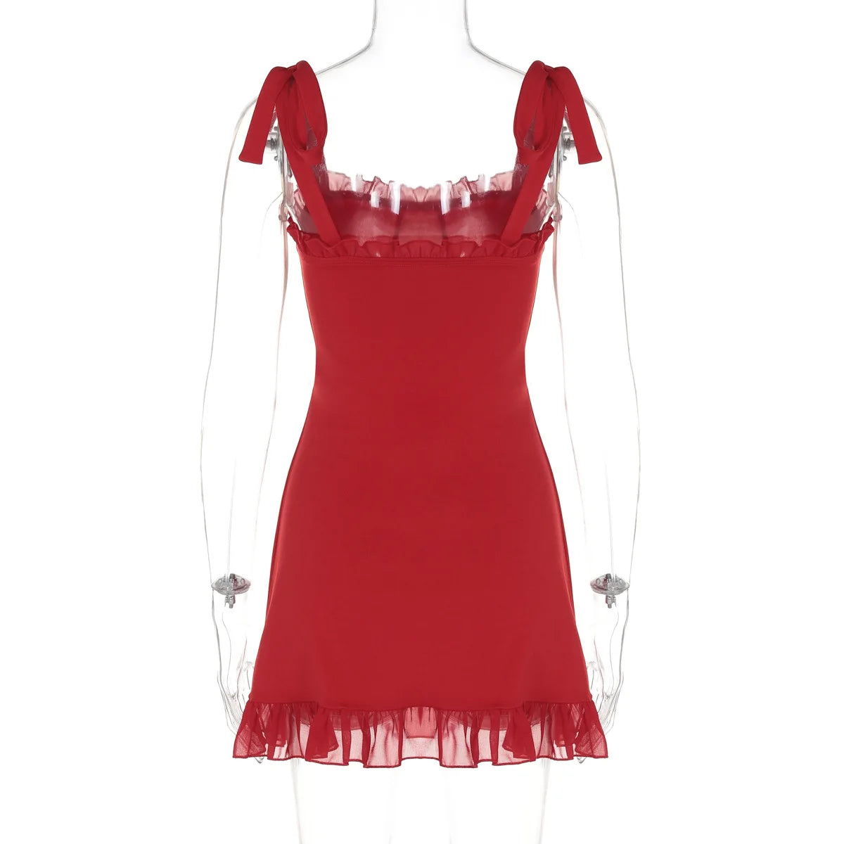 Women's Summer Dresses 2024 Sleeveless Sweetheart Neck Lace Up Mini Dress Ruffle Hem Floral Beach Dress Vacation Tank Top