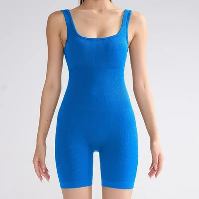 Women's Sleeveless Jumpsuit  Abdomen and Hips Women's Solid Color Sexy Tight-fitting Sports Yoga Jumpsuit  Fitness Clothes