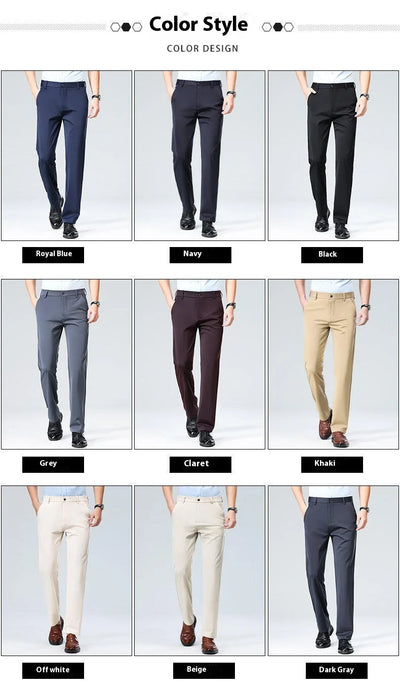 Plus Size Big and Tall Mens Trousers Business Casual Loose Straight Leg Pants Comfort Fit Office Work Commuting No Tight Classic