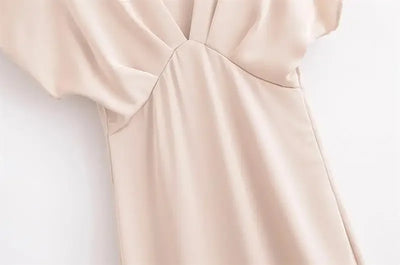 Women's 2025 New Dresses Summer Elegant Fashion Slim V-neck Street Holiday Long Dress Young Women Chic Comfortable Dress