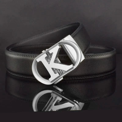 Men Fashion K Letter High quality Genuine Leather  Designer Belts | Male Waist Strap
