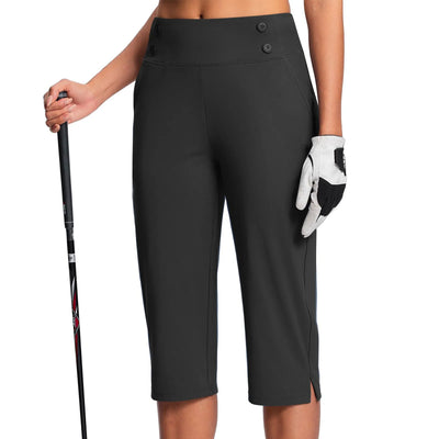 Women Elastic High Waist 3/4 Pant Casual Active Fit Wide Capris Leg Pants Trousers With Pockets Pants Woman брюки женские