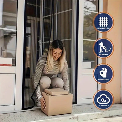 Easy-to-clean magnetic screen door, 36x82 inches - Mosquito-proof, pet-friendly, no manual closing required