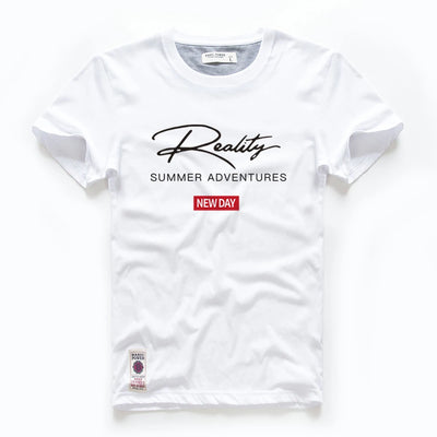 Men's T-shirt Cotton White Blue T Shirt Men Autumn Summer Causal O-neck Basic Tshirt Male High Quality Classical Tops Designer