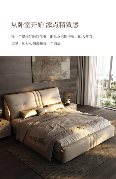 Luxury Double Bed Modern Sofa Design Simple Princess Sleeping Massage Bed Leather Headboards Muebles Lounge Suite Furniture