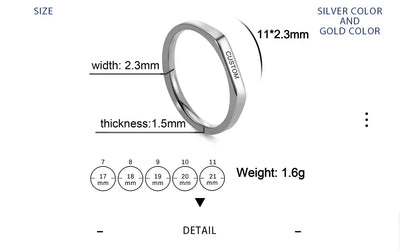 Engrave Name Finger Rings Personalized Custom Ring Gift For Woman Men Wedding Marry Silver Color Stainless Steel Jewelry