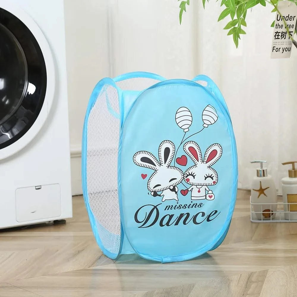 Home essential  Dirty Clothes Folding Storage Basket Household Childrens Toy Storage Box Open Mesh Sorting Basket