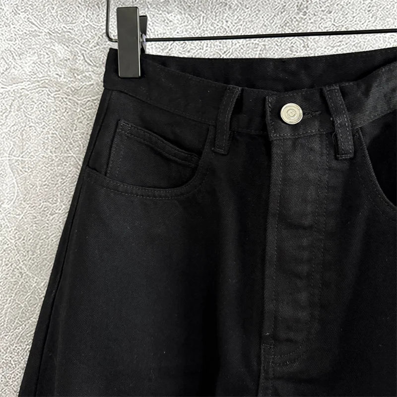Women's pants 2025 autumn new high waisted slim women's jeans pure cotton straight leg pants  Wide leg pants curved knife jeans