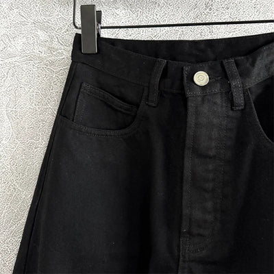 Women's pants 2025 autumn new high waisted slim women's jeans pure cotton straight leg pants  Wide leg pants curved knife jeans