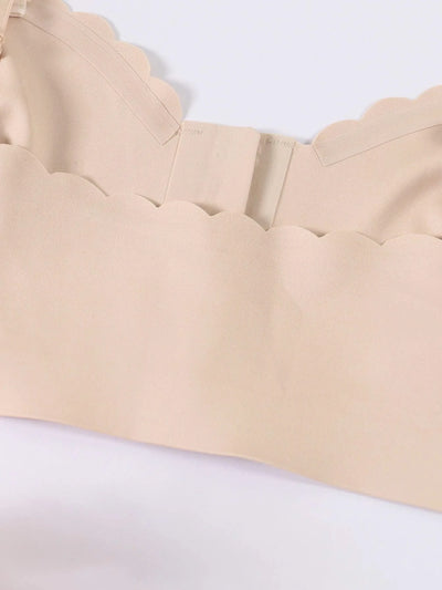 Wireless Unlined Bra Front Closure Everyday Seamless Bra Non Padded Bra with Clear Straps nipple covers Bra for Women Plus Size