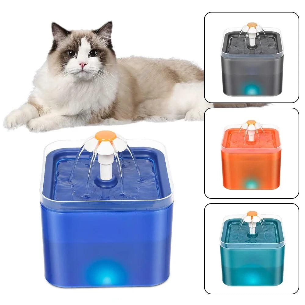Pet Water Dispenser with Recirculate Filtring for Clean Water Automatic Cat Drinking Fountain USB Charging with LED Lighting
